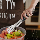Pinzas antideslizantes de acero inoxidable para alimentos, pinzas para carne, ensalada, pan, barbacoa, parrilla, bufé, herramientas de cocina, accesorios de cocina, 1 unidad 