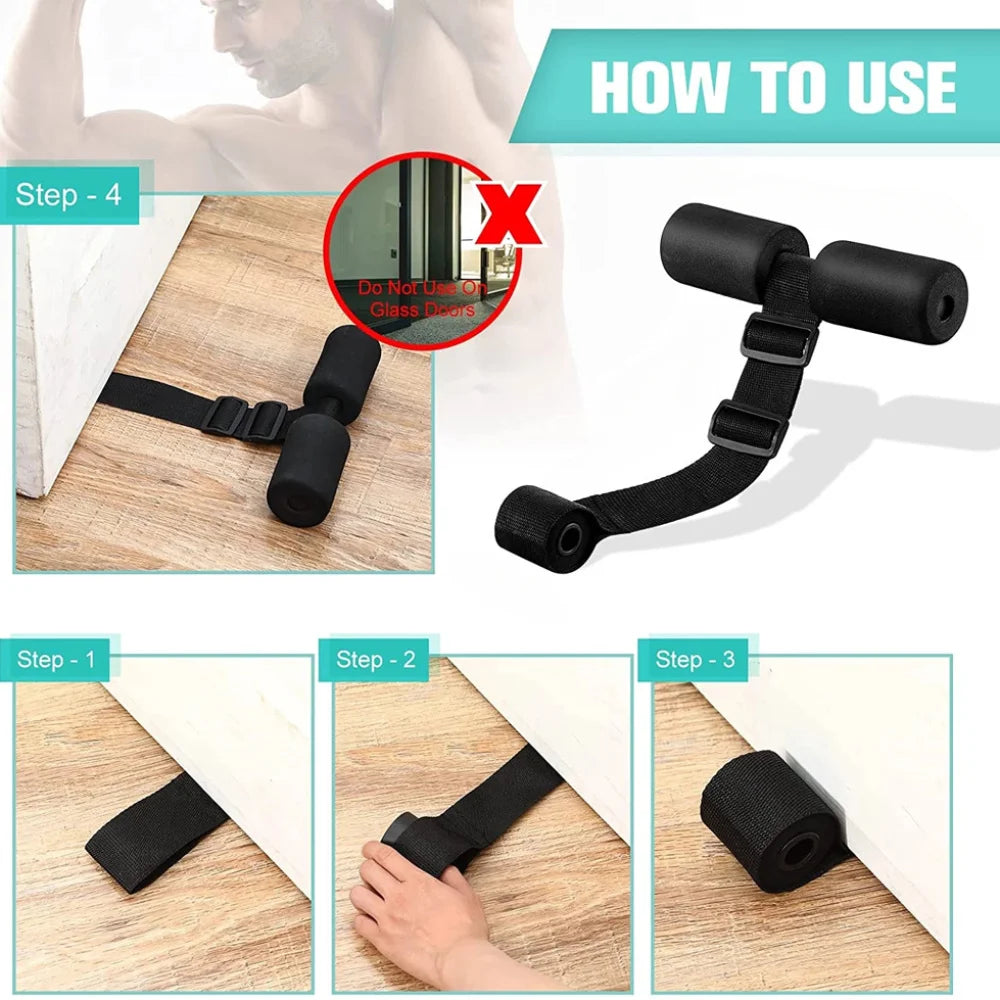 1pc ajustável perna curl cinto cama sentar-se auxiliar sob a porta sentar-se auxiliar equipamentos de fitness