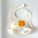 1pc Baby Lunch Apron Toddler Silicone Bibs Baby Kids Girl Boys Waterproof Saliva Cartoon Feeding Baby Silicone Bib Aprons 