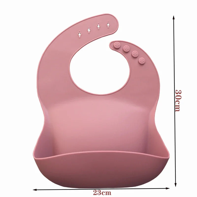 1pc Baby Lunch Apron Toddler Silicone Bibs Baby Kids Girl Boys Waterproof Saliva Cartoon Feeding Baby Silicone Bib Aprons 