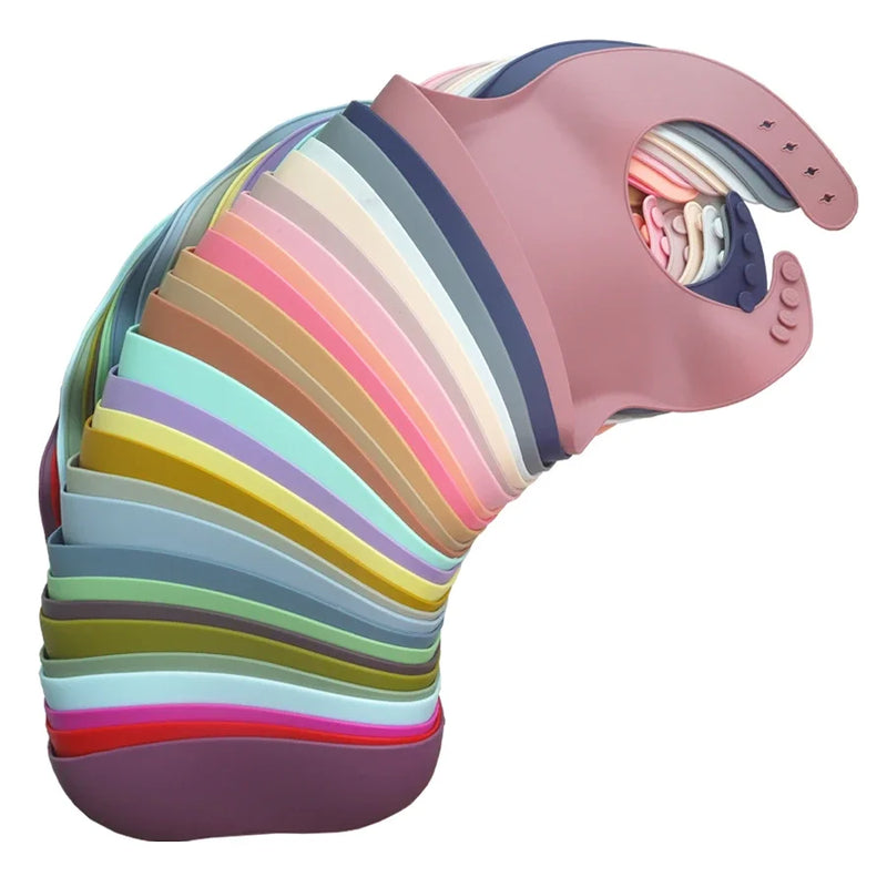 1pc Baby Lunch Apron Toddler Silicone Bibs Baby Kids Girl Boys Waterproof Saliva Cartoon Feeding Baby Silicone Bib Aprons 