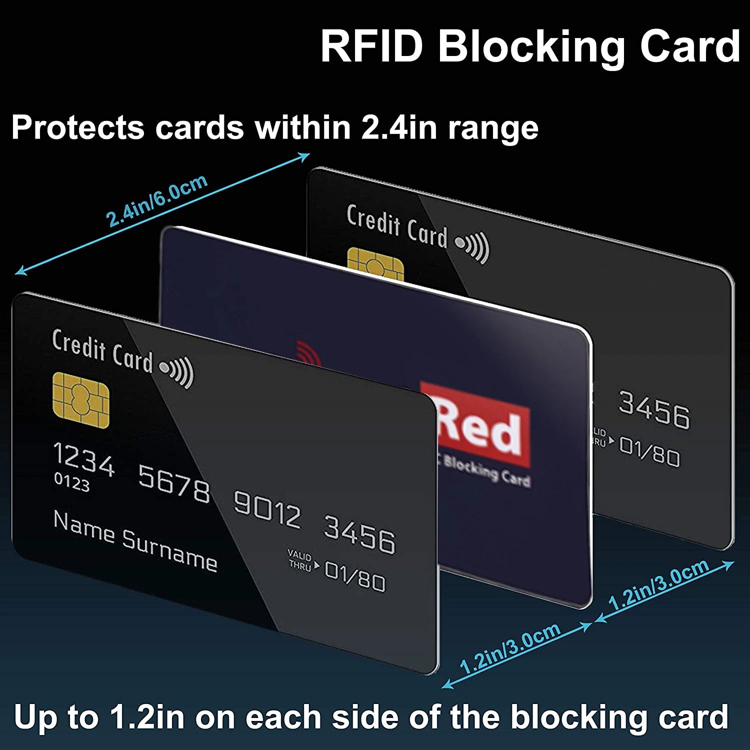 1pc Contactless RFID Blocking Cards NFC Debit Credit Card Passport Protector Blocker Set Smart Anti-Theft Design Fits Perfectly 
