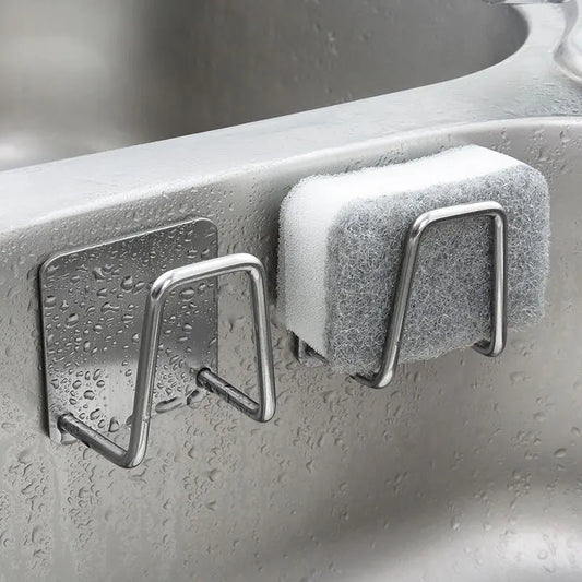 1 escurridor de esponja de acero inoxidable para fregadero, bola de alambre de acero para escurrir pasta en la pared interior del fregadero, suministros de cocina. 