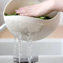 1pc-Plastic Drain Basket Strainer, Rice Bowl, Drain Basket, Fruit Bowl, Laundry Basket, Handle, Home Kitchen Organizer 