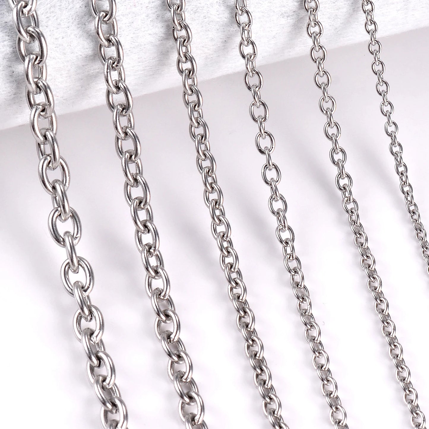 1pc largura 1.5mm-6mm aço inoxidável cruz o colar de corrente para mulheres diy jóias fina pulseira colar