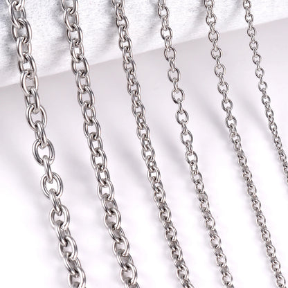 1pc largura 1.5mm-6mm aço inoxidável cruz o colar de corrente para mulheres diy jóias fina pulseira colar
