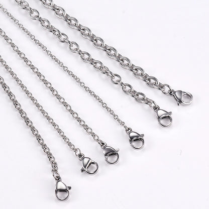 1pc largura 1.5mm-6mm aço inoxidável cruz o colar de corrente para mulheres diy jóias fina pulseira colar
