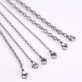1pc Width 1.5mm-6mm Stainless Steel Cross O Chain Necklace For Women DIY Jewelry Thin Bracelet Necklace 