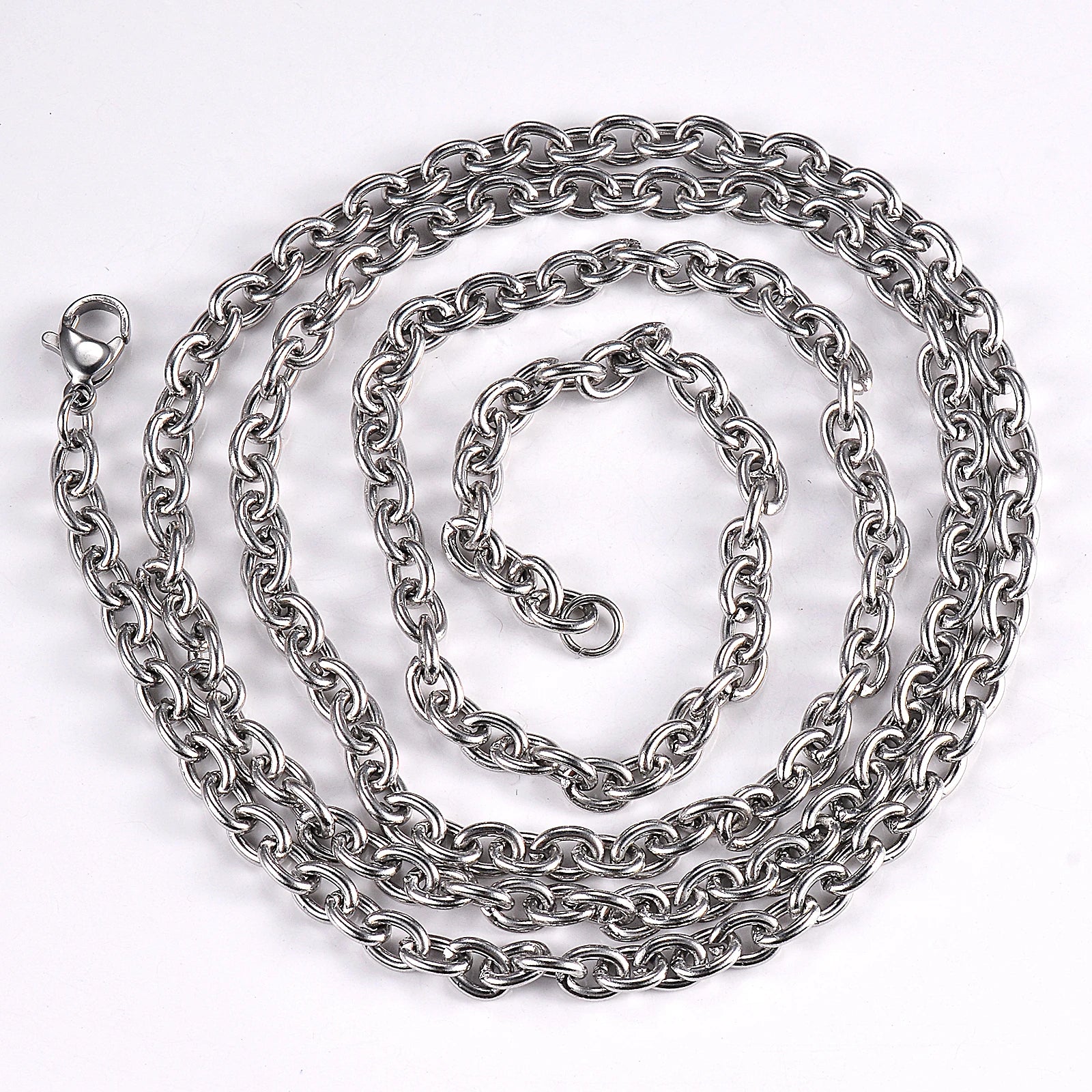 1pc Width 1.5mm-6mm Stainless Steel Cross O Chain Necklace For Women DIY Jewelry Thin Bracelet Necklace 