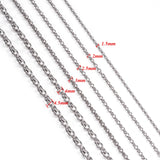 1pc Width 1.5mm-6mm Stainless Steel Cross O Chain Necklace For Women DIY Jewelry Thin Bracelet Necklace 