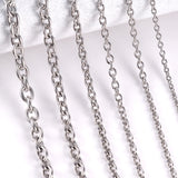 1pc Width 1.5mm-6mm Stainless Steel Cross O Chain Necklace For Women DIY Jewelry Thin Bracelet Necklace 