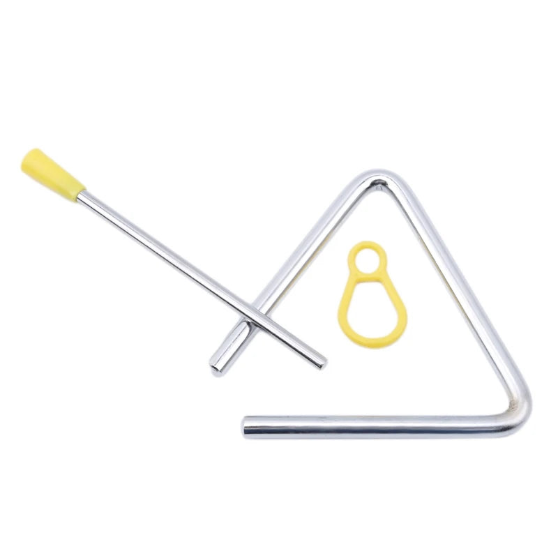 1 pieza de triángulo Orff, instrumentos musicales de percusión, triángulo musical educativo para niños de 4/6/8 pulgadas 