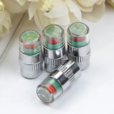 2/4pcs Car Tire Pressure Indicator Gauge Tire Pressure Alert Monitoring Valve Cap External Valve Detection Sensor 
