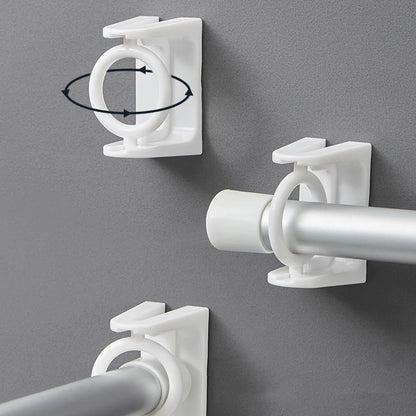 2/4 soportes autoadhesivos para barra de cortina, giratorios 360 grados, para montaje en pared, para baño, hotel y hogar. 