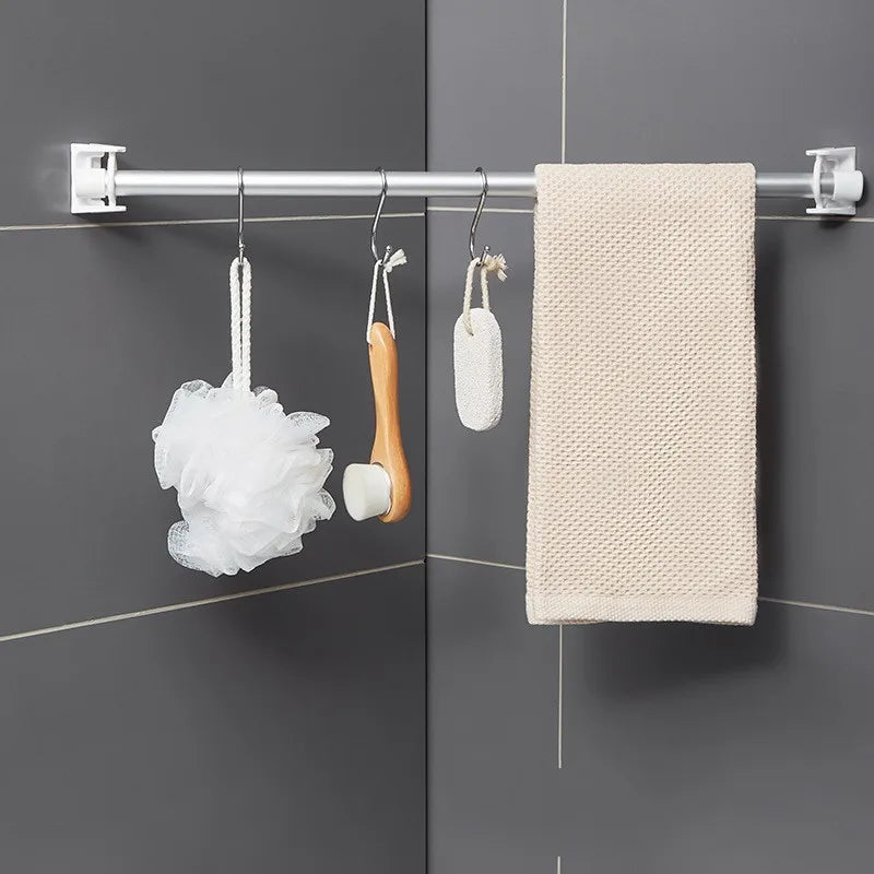 2/4pcs Auto-adesivo Cortina Rod Titular 360 Graus Rotatable Cortina Pólo Varas Suportes De Parede Para Casa Do Banheiro e Hotel