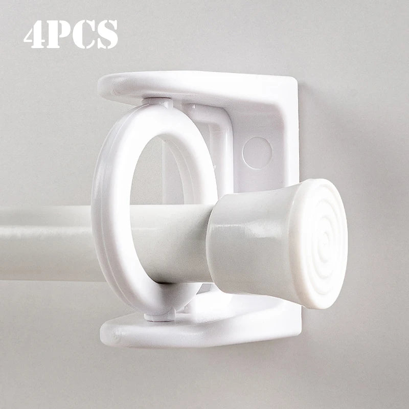 2/4pcs Auto-adesivo Cortina Rod Titular 360 Graus Rotatable Cortina Pólo Varas Suportes De Parede Para Casa Do Banheiro e Hotel