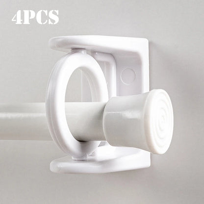 2/4 soportes autoadhesivos para barra de cortina, giratorios 360 grados, para montaje en pared, para baño, hotel y hogar. 