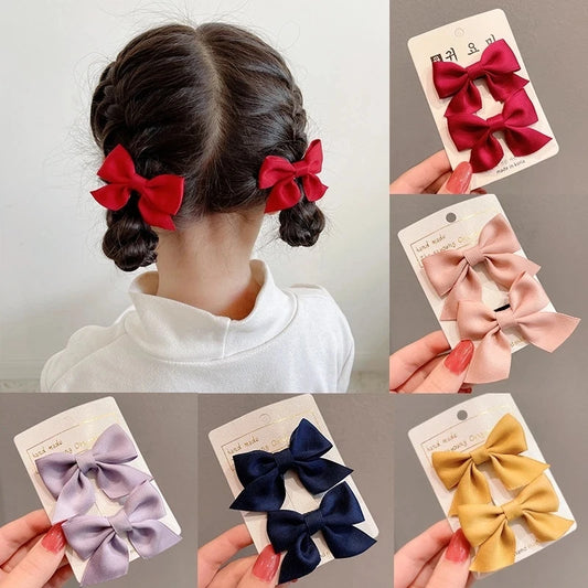 Pinzas para el pelo con lazo de 2 piezas, elegantes pinzas para el pelo con flores para niñas y mujeres, juego de horquillas, accesorios para el cabello de estilo coreano, Bair 