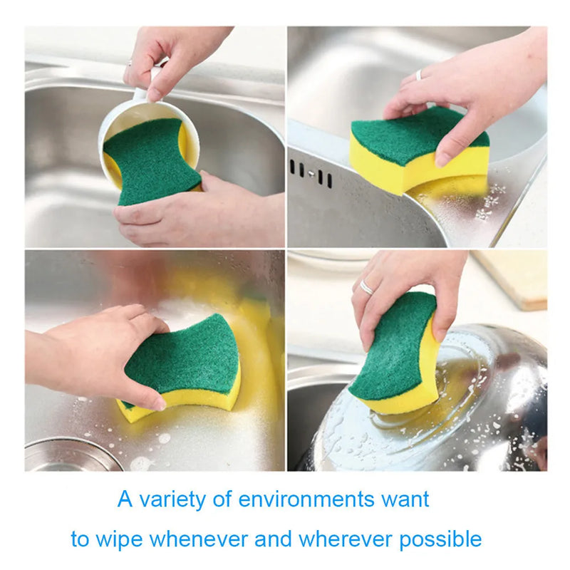 20/30pcs Dishwashing Sponge Kitchen Nano Emery Magic Clean Scrub Pot Rust Stains Seal Sponge Removal Cleaning Kit Brush Sponges 