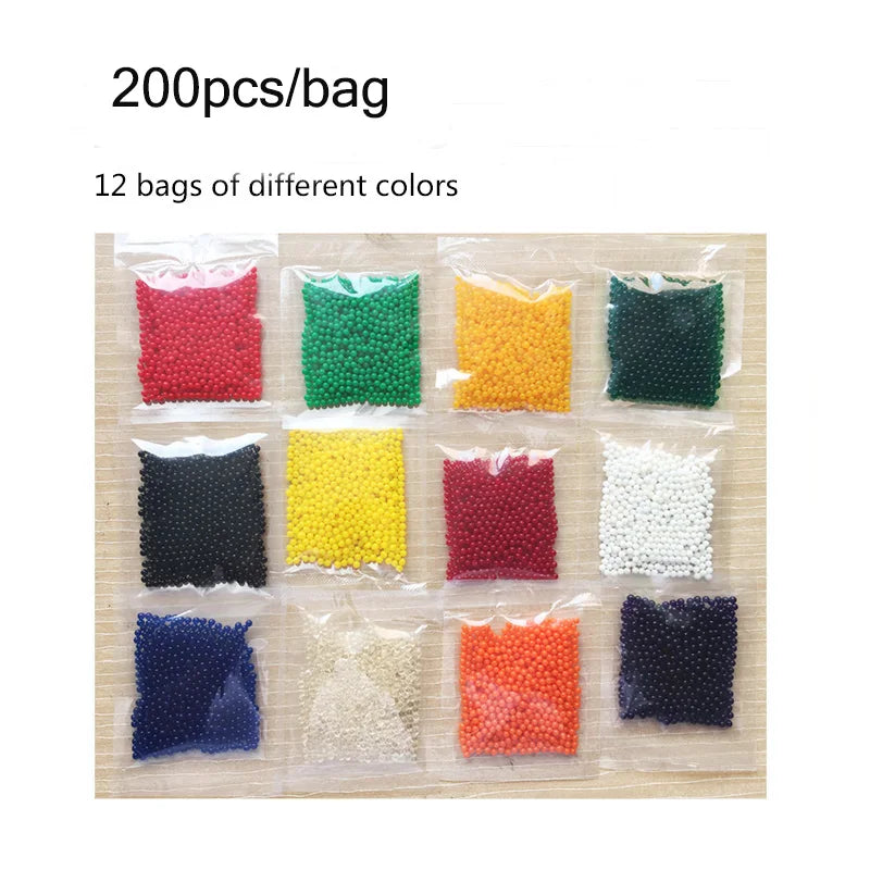 200 unidades/bolsa de 2,5-3 mm de perlas de hidrogel de agua y cristal Orbiz, bolas de cultivo de polímero para flores, decoración del hogar y bodas. 