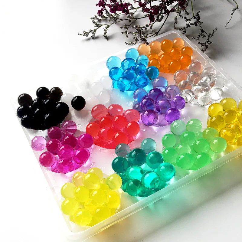 200 unidades/bolsa de 2,5-3 mm de perlas de hidrogel de agua y cristal Orbiz, bolas de cultivo de polímero para flores, decoración del hogar y bodas. 