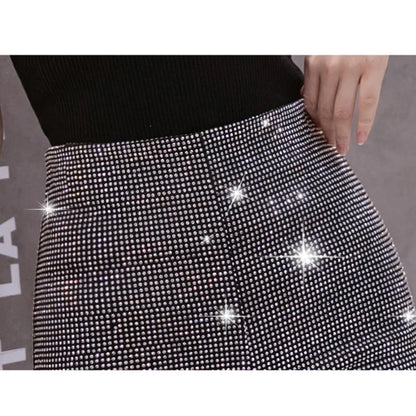 2023 New European Rhinestone Shorts Chic Sexy Shiny Full Diamonds Women Stretch High Waist Shiny Bling Drilling Hot 35153 