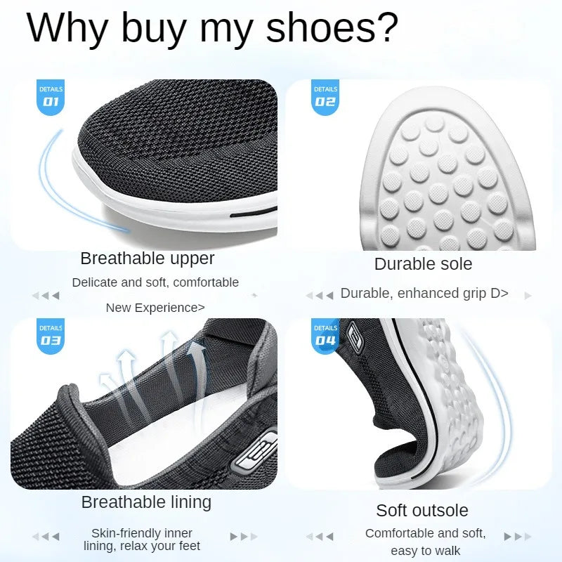 2023 Breathable Mesh Casual Sports Shoes Men's Comfortable Lazy Shoes Odor-resistant Men's Casual Shoes Versatile 