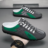 2023 Men's Fashion New Style Lat-sole Wild Flat Bottom Summer Thin Section Baotou Half Slippers 