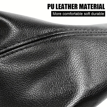 Funda universal para palanca de cambios de coche, de cuero sintético negro, para cambio manual o automático.