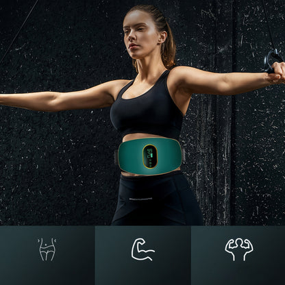 Cinturón de masaje multifuncional, equipo de fitness de cuerpo completo recargable por USB, fabricado con plástico sin fragancia, con una batería de litio de 250 mAh, diseñado para hacer ejercicio y masajes.