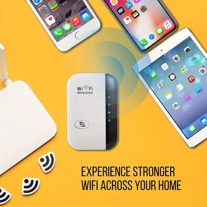 WiFi Range Extender Repeater 300Mbps, Wireless Signal Amplifier Router Booster, Power Adapter, 175V-265V Voltage, European Plug, No Battery Included