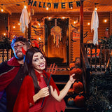 Devil Costume Set for Women - Halloween Outfit, Cosplay Cape &amp; Horn Headband with Trident, Polyester Vampire Cloak for Carnival Masquerade, Christmas, Easter, New Year, Birthday &amp; Bachelor Party - Suitable for Ages 14+ - No E