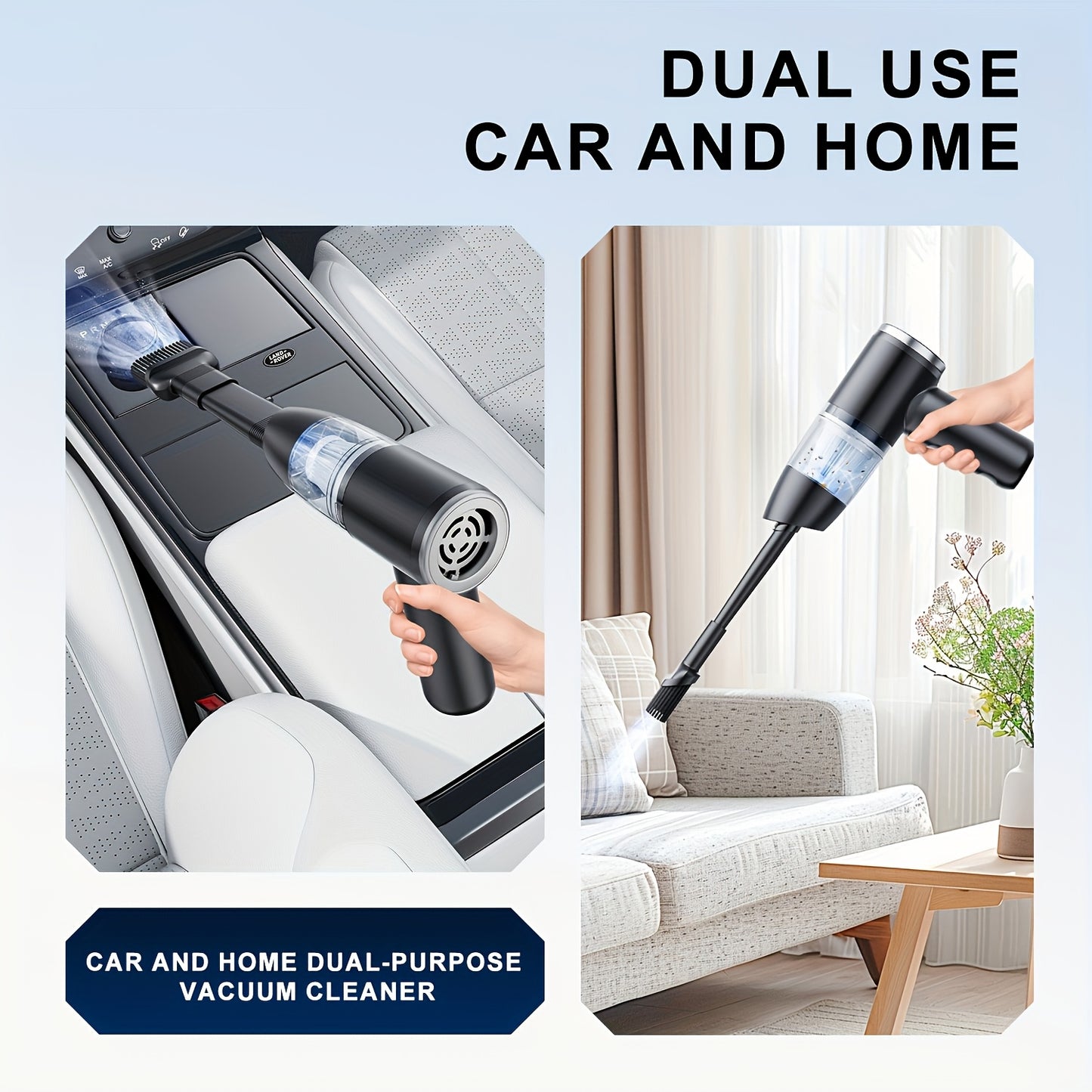 Handheld Cordless Vacuum Cleaner Car Vacuum Portable Wireless, 4-in-1 Vacuum/Blow/Charge/Pump, Vacuum Compressed Air Dust Removal, Wind Dry Hair Dryer Electric Dust Remover, Simple Operation, Cleaning Without Residue