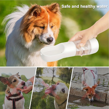 2-in-1 Portable Pet Water Bottle with Food Storage - Leakproof, Collapsible Dog & Cat Hydration Dispenser for Outdoor Adventures