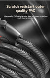 High-Security Bike Cable Lock with Key, Brushed PVC Finish, Anti-Theft Shear-Resistant, Waterproof, 12mm Thick, 125cm Length with Mounting Bracket