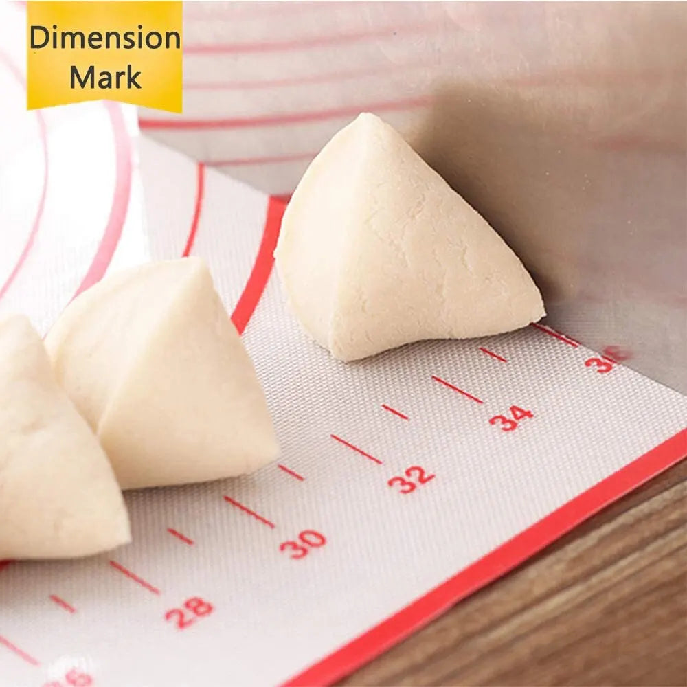 Tapete de silicona para repostería de 20 x 16 pulgadas para amasar masa gruesa, antiadherente, para hornear fondant y horno. 