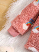 Baby Girls Fashion Autumn Winter Thick Flannel Suit, Comfy & Cute Top + Pants 2pcs Children's Warm New Two-piece Clothing