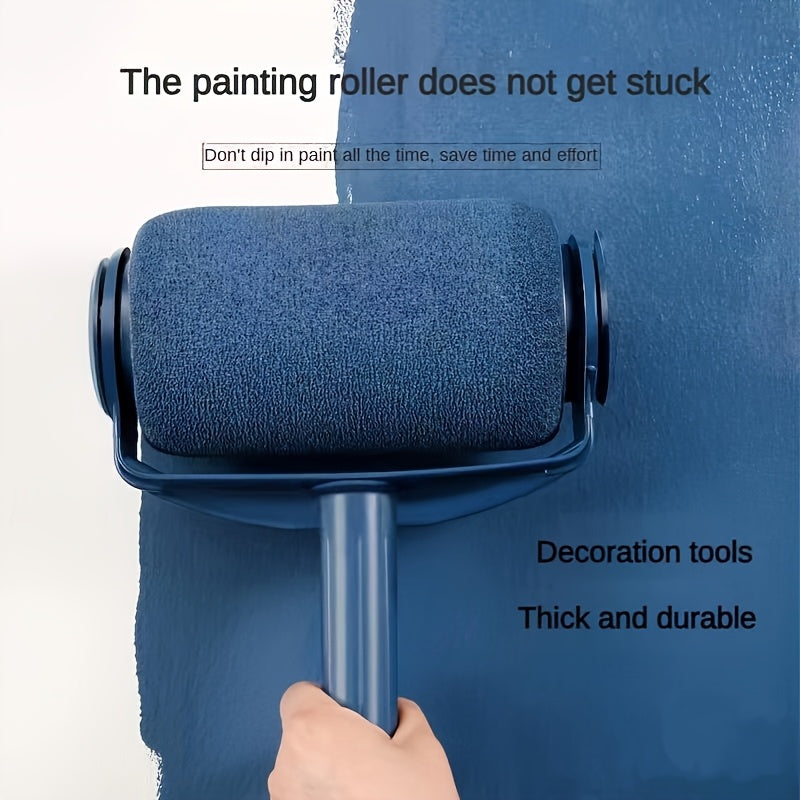 Self-Loading 8-inch Paint Roller Set for Latex Paints - Durable Plastic Wall Painting Accessory with 3/4-Inch Nap - Pack of 1