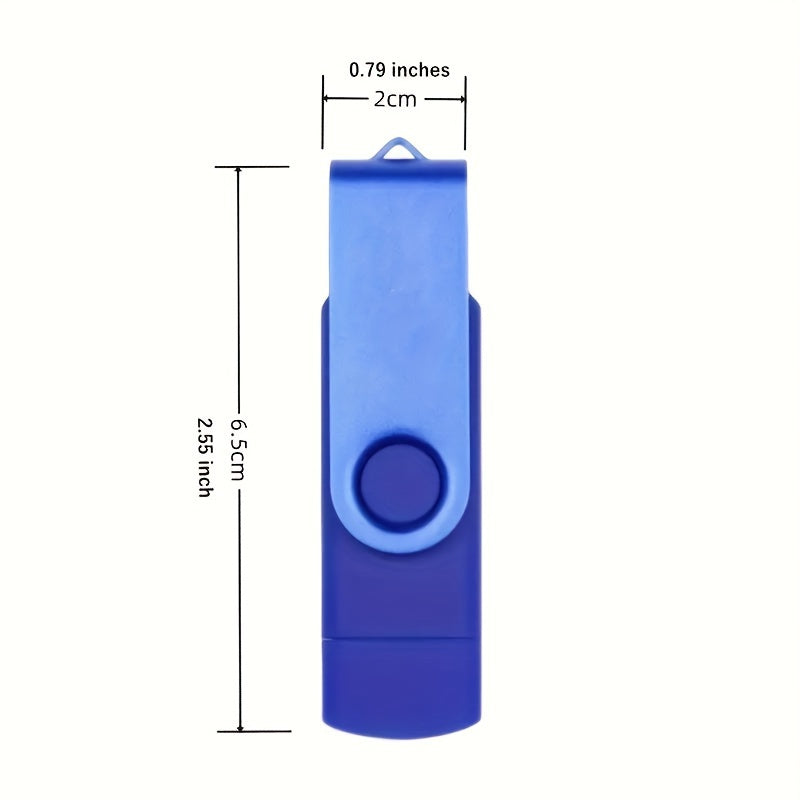 Multi-Capacity USB Flash Drive 2 in 1 Type-C and USB 2.0 OTG Pen Drive – 256GB, 128GB, 4GB High Speed Memory Stick