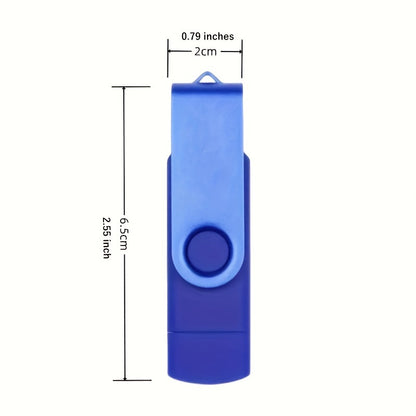 Unidad flash USB multicapacidad 2 en 1 Tipo-C y USB 2.0 OTG: memoria USB de alta velocidad de 256 GB, 128 GB y 4 GB