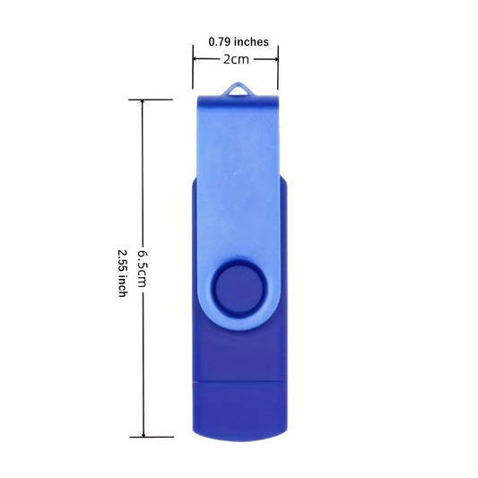 Unidad flash USB multicapacidad 2 en 1 Tipo-C y USB 2.0 OTG: memoria USB de alta velocidad de 256 GB, 128 GB y 4 GB