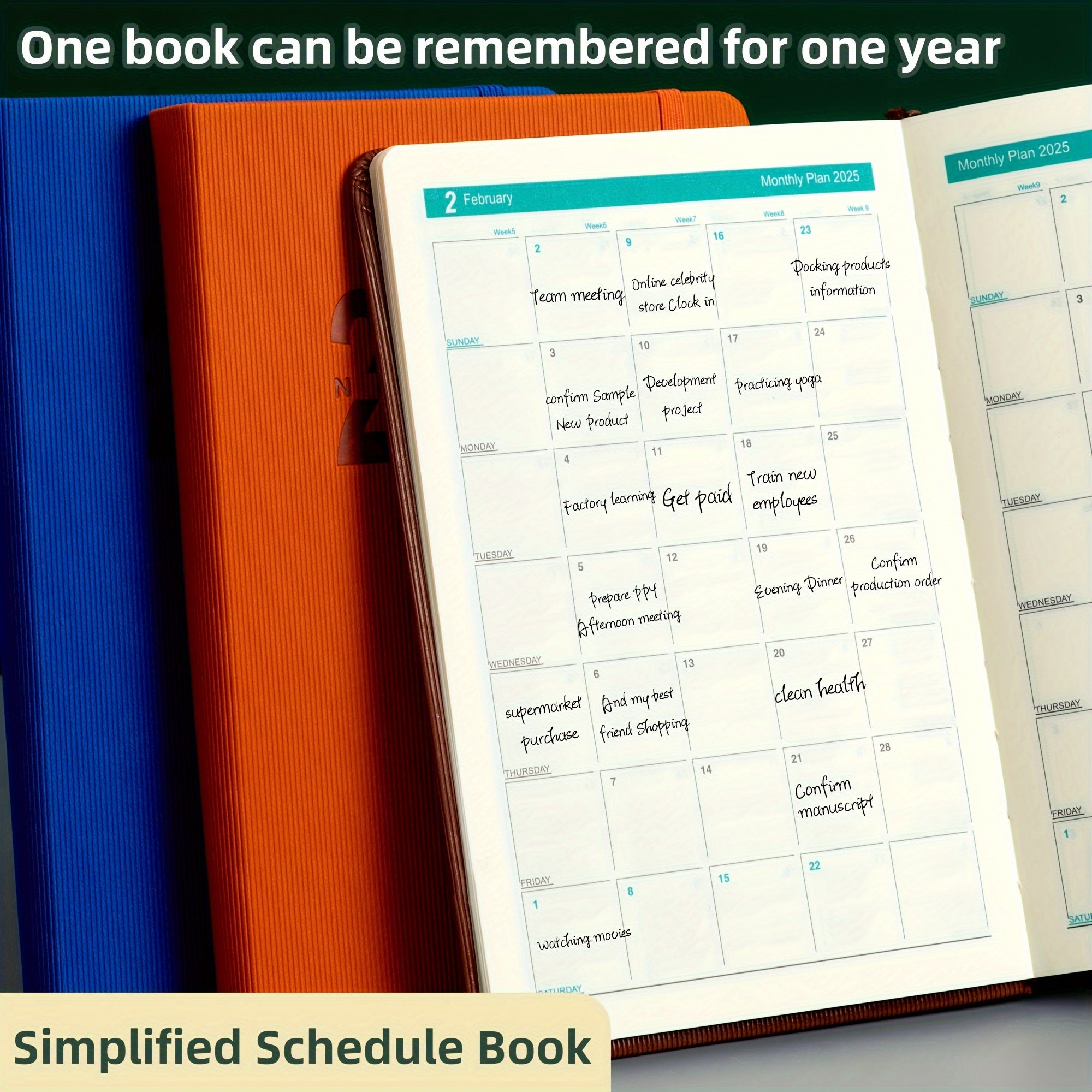 Cuaderno planificador diario QS 2025: organizador de gestión del tiempo de 365 días con resúmenes semanales y mensuales, y recordatorios de autodisciplina para una planificación de vida eficiente.
