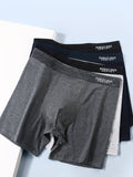 4pcs Cotton Comfy Long Style Men's Underwear Set, Anti-Chafe Legs, Comfortable, Breathable Sports Boxer Briefs Set That Won't Ride Up