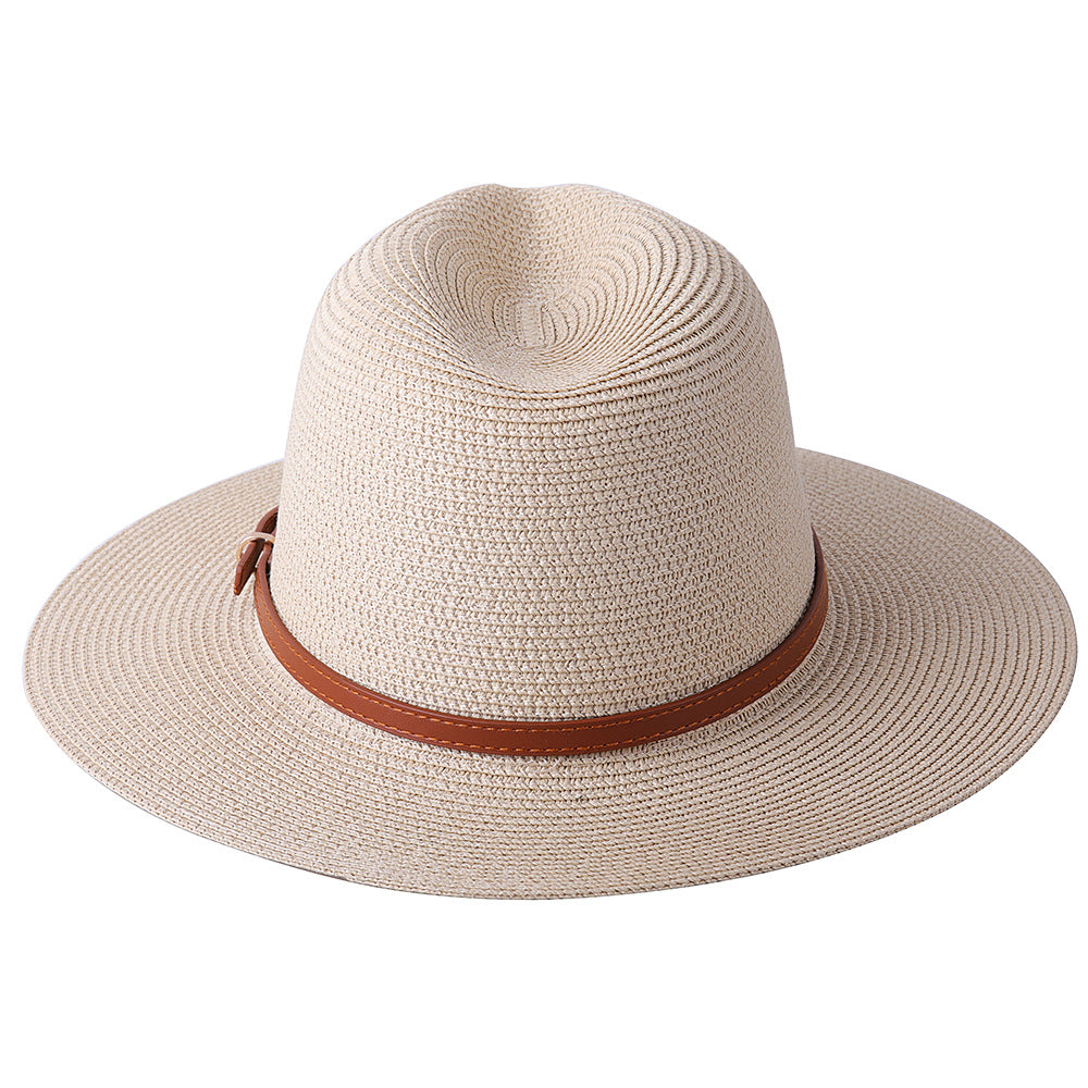 56-58-59-60CM New Natural Panama Soft Shaped Straw Hat Summer Women's/Men's Wide Brim Beach Sun Cap UV Protection Fedora Hat