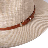 56-58-59-60CM New Natural Panama Soft Shaped Straw Hat Summer Women's/Men's Wide Brim Beach Sun Cap UV Protection Fedora Hat