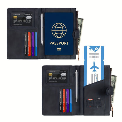 Cartera de viaje antirrobo RFID de moda: espaciosa y segura, con cierre de cremallera. Ideal para pasaporte, tarjetas bancarias, tarjetas de crédito, fotos, DNI, tarjetas SIM y cambio. Ideal para salir, regalar y para personas con problemas.