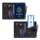 Fashion RFID Anti-theft Travel Wallet - Spacious and Safe, with Zipper Closure, Can Hold Passport, Bank Cards, Credit Cards, Photos, ID Cards, SIM Cards, Change, with Zipper Closure, Suitable for Going Out, Gift, Plot Person