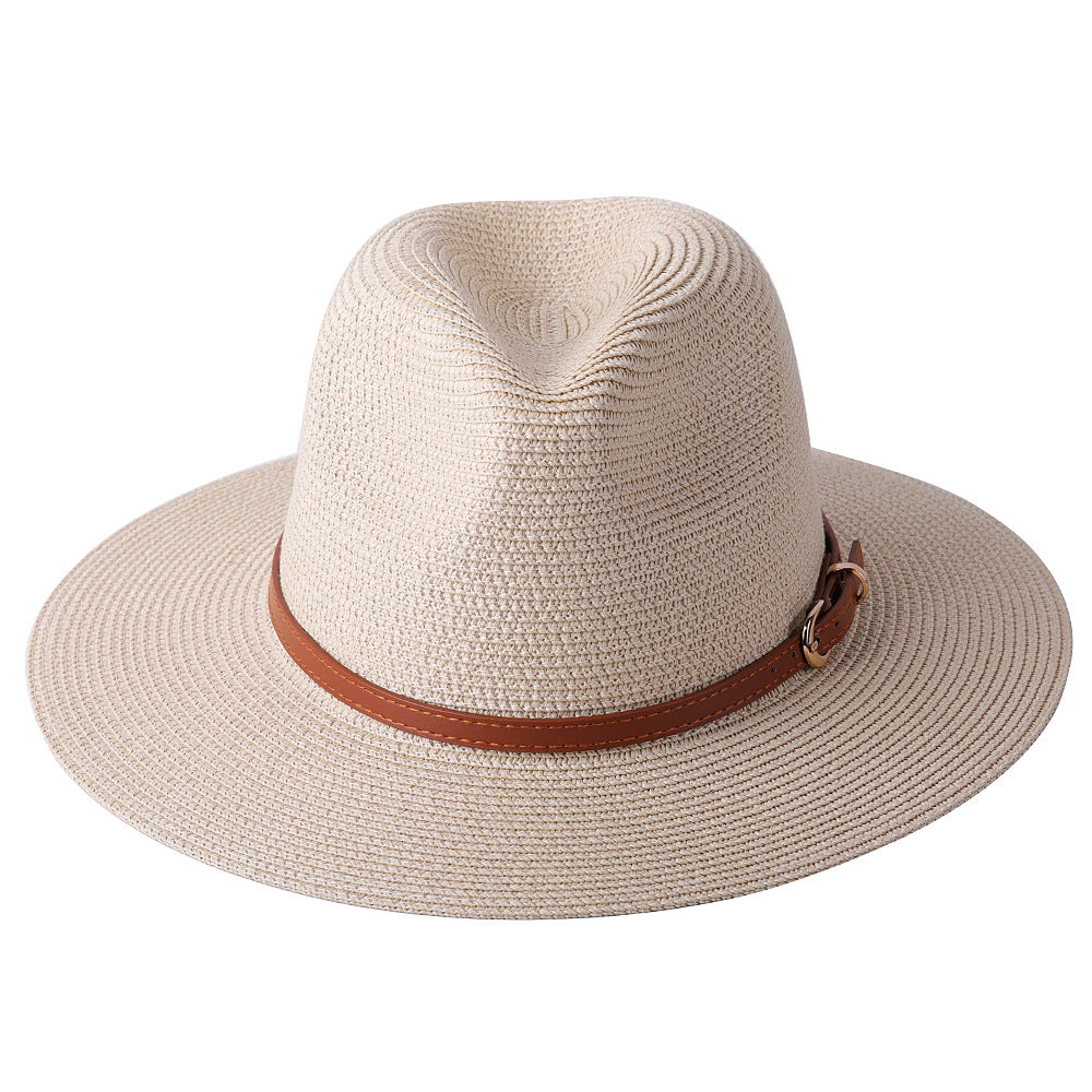 56-58-59-60CM New Natural Panama Soft Shaped Straw Hat Summer Women's/Men's Wide Brim Beach Sun Cap UV Protection Fedora Hat