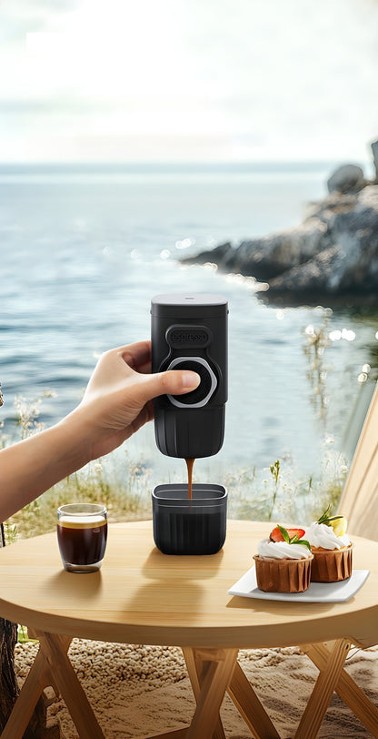 A Portable Coffee Maker with Rich Cream, a Two-In-One Machine for Capsules And Coffee Grounds, Requires No Electricity, Is Compact And Lightweight, Perfect for Travel, Cars, Desks, And Home Use, Making It a Practical Holiday