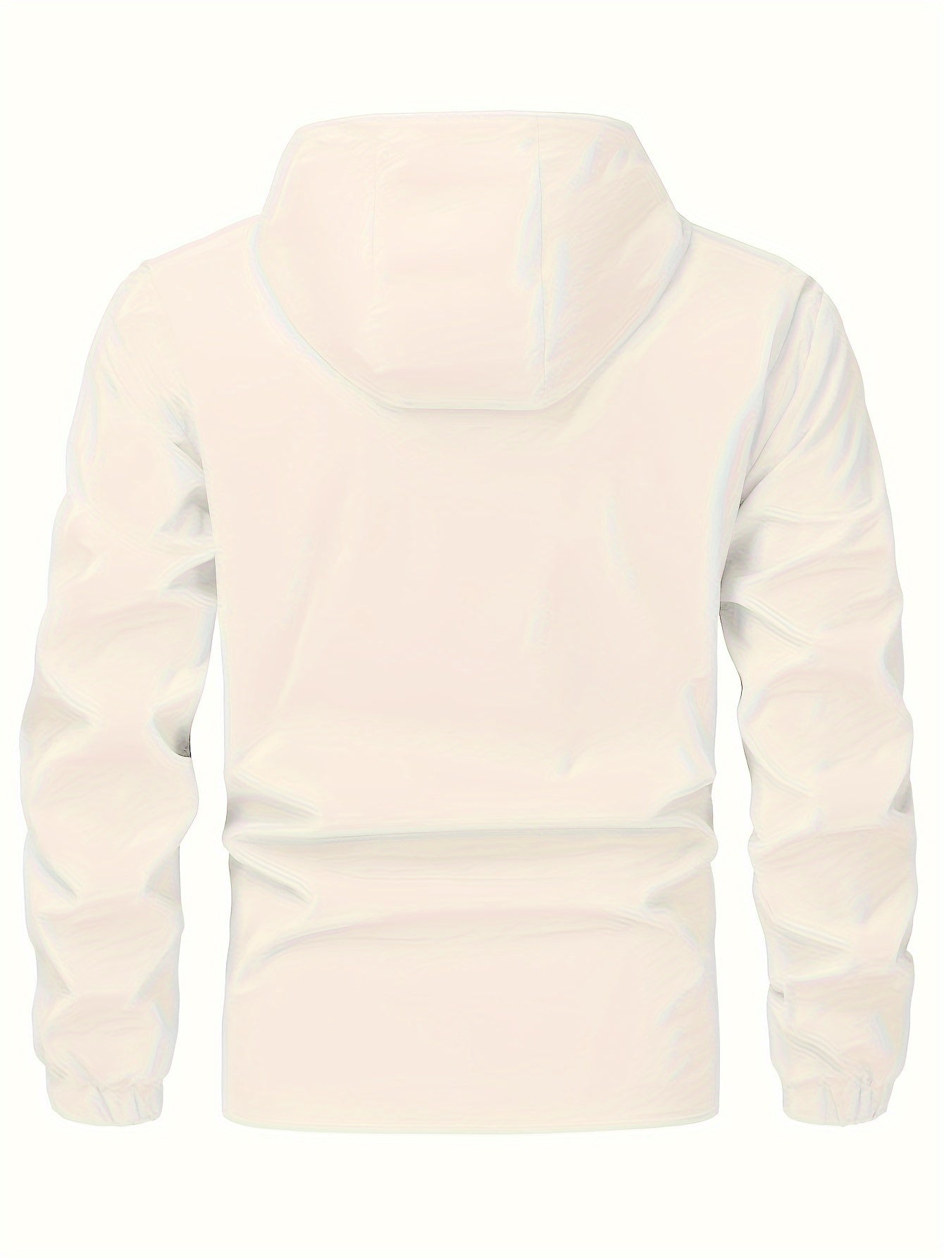 Chaqueta cortavientos de color liso con capucha para hombre, abrigo impermeable informal, ropa de exterior para primavera y otoño.